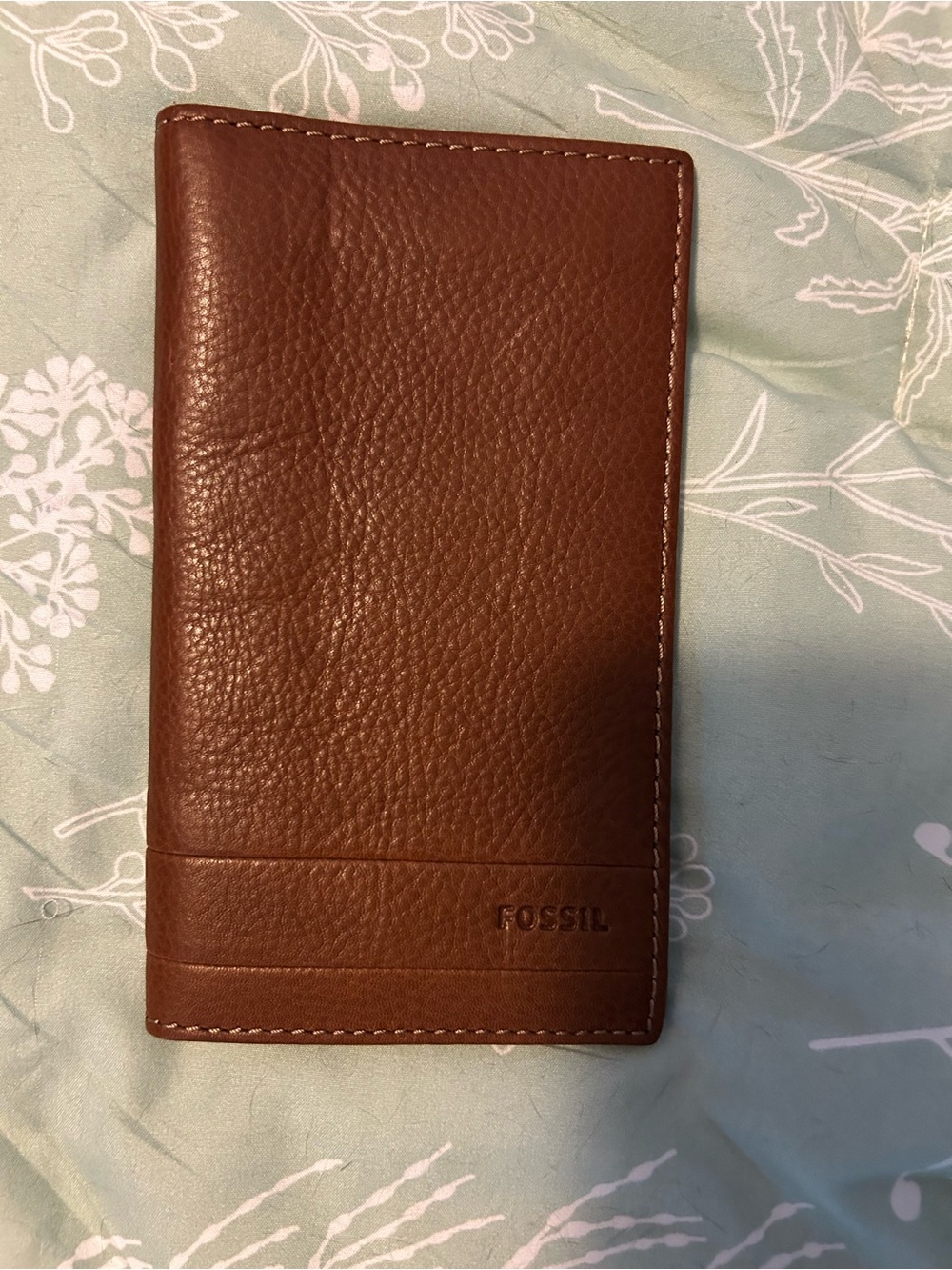 Fossil Men's Brown Leather Long Bifold Wallet